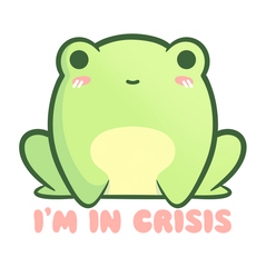 unhappy hippy - frog sticker icon